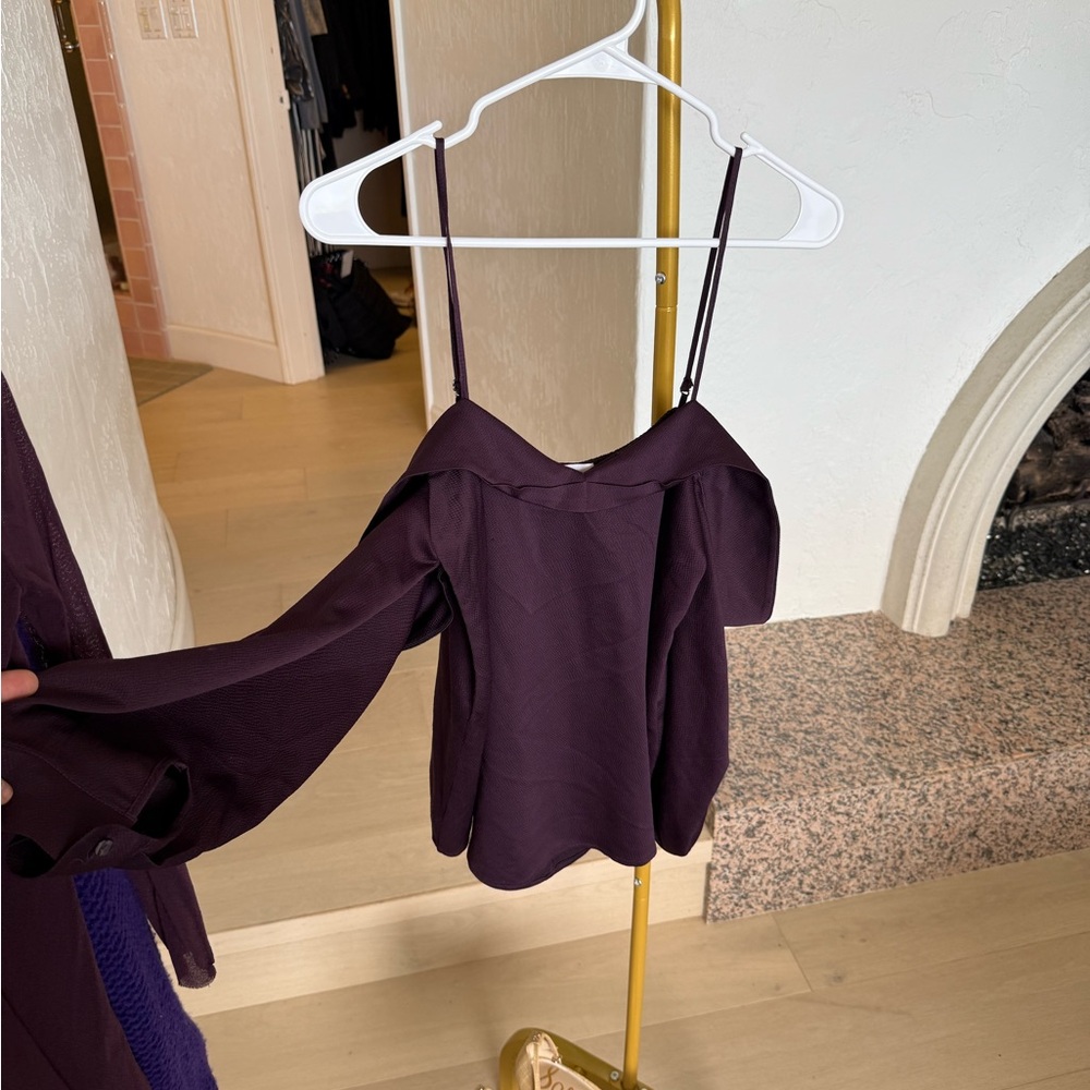 Nordstrom Dark Purple Off-Shoulder Blouse